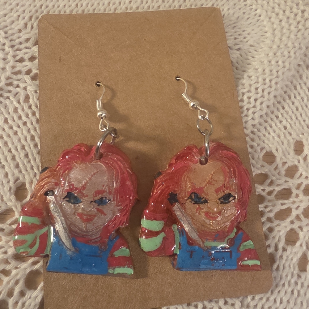 3/15$ Smaller Chucky Doll Earrings For Halloween / Gothis Wear Stainless Steel